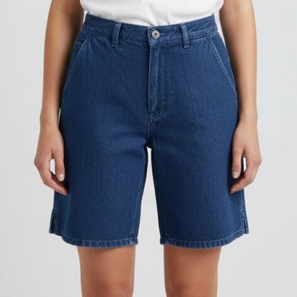 Vintage Pants - Vintage High-rise 10" Denim Walking Shorts - S/M, ~28" Waist 🇨🇦